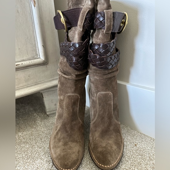 Coach Suede Heeled Boots - Picture 1 of 16